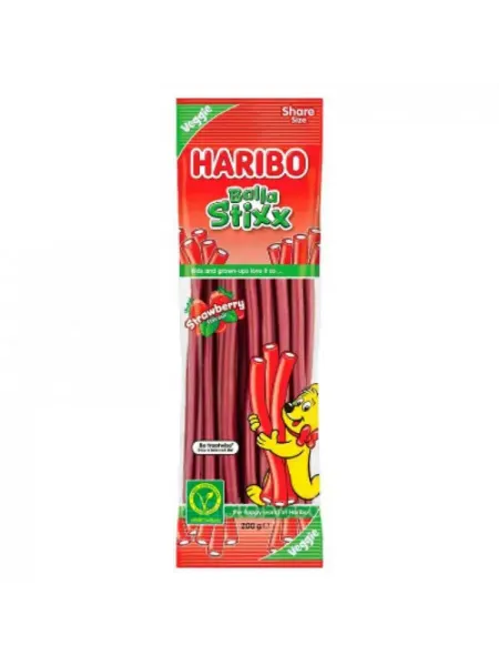 Haribo Жевательный мармелад клубничные палочки, 200 г