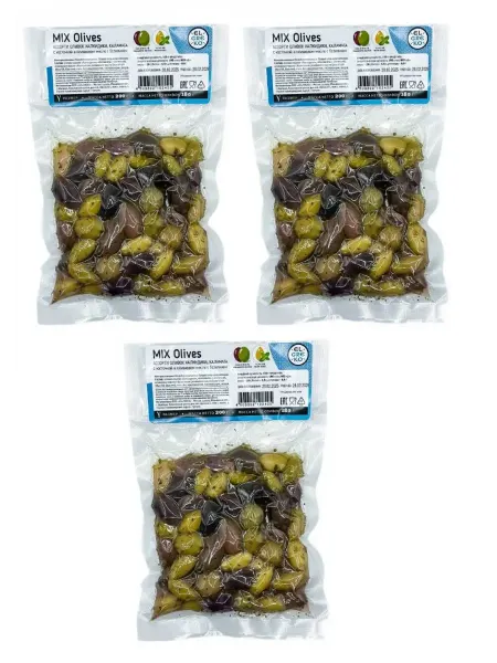 El Greko Микс из оливок Каламата и Халкидики с базиликом 200г.-3шт