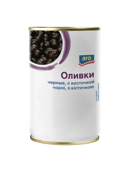 ARO Оливки черные с косточкой 300 г