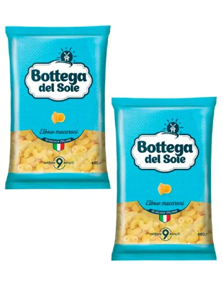 Bottega del sole Макаронные изделия Рожки, 400г, 2 шт