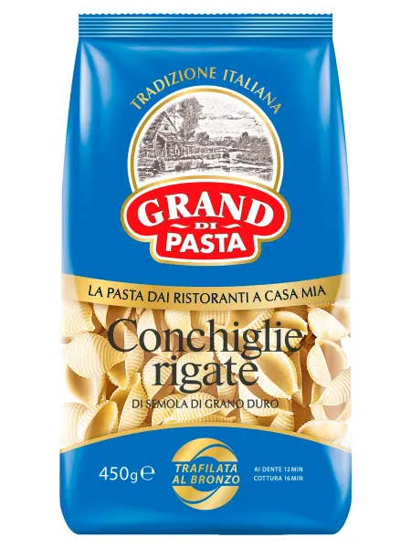 Grand di Pasta Макаронные изделия Conchiglie Rigate, 12 шт х 450 г