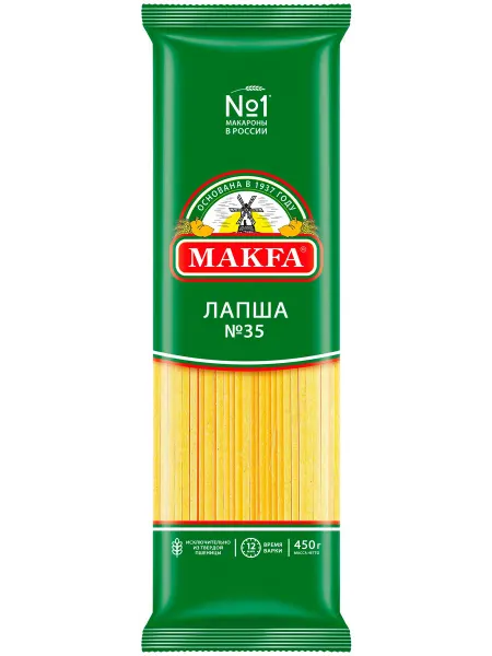 Makfa Макаронные изделия №35 лапша, 450 г