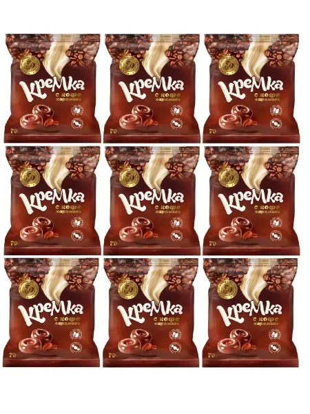 Яшкино Карамель Кремка с кофе, 70г, 12 шт