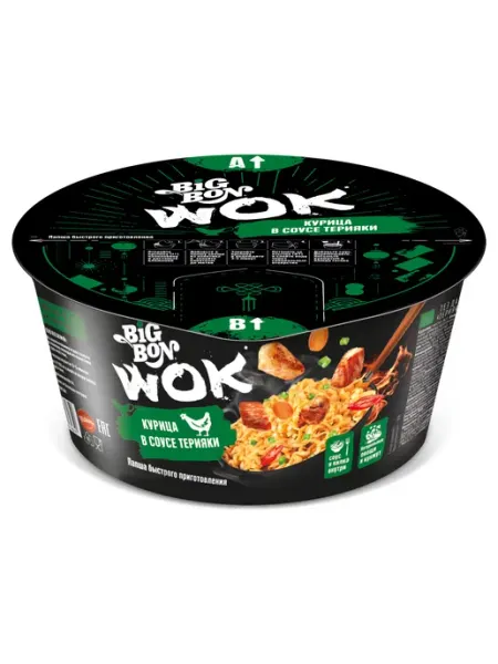 Нет бренда Лапша BIGBON WOK курица в соусе Терияки, 85 г