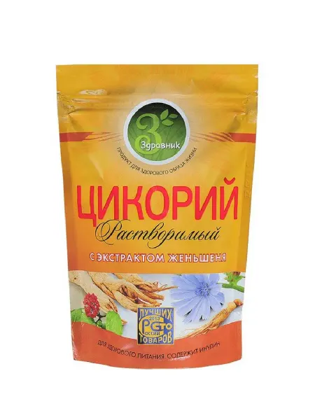 ЗДРАВНИК Цикорий растворимый с экстрактом женьшеня, 85 г
