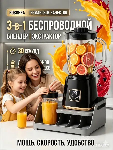 Xiaomi Deerma блендер для смузи и коктейлей состаканом электрический