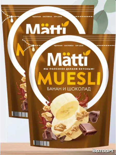 Мюсли Matti Банан и шоколад 2 шт по250г