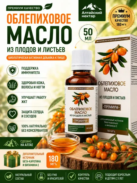 Масло облепихи алтайской премиум 50 мл