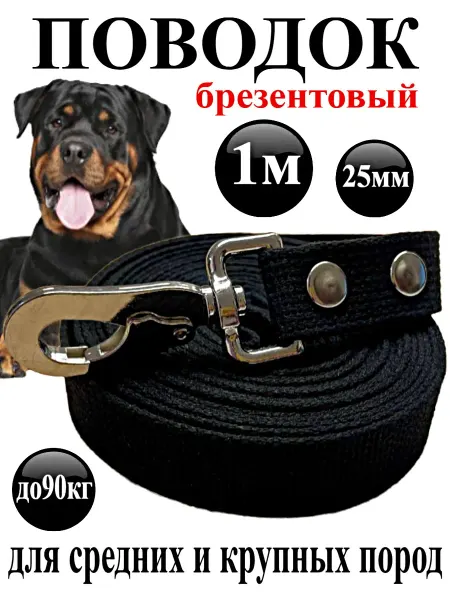 FantastPETS Поводок брезентовый для крупных собак 1 метр