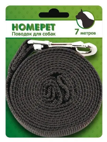 HomePet Поводок для собак брезентовый с карабином, 25 мм х 7 м