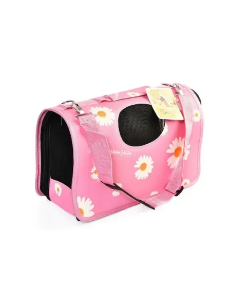HomePet Сумка-переноска для кошек и собак Ромашки, 37х19х23 см