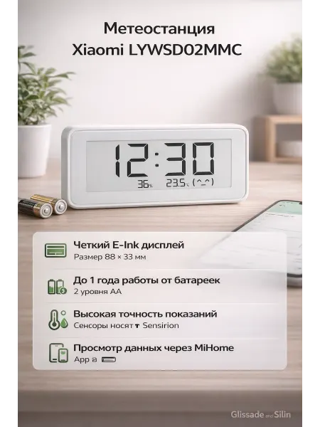 Glissade and Silin Метеостанция Xiaomi LYWSD02MMC