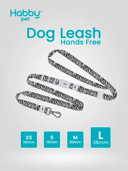 Habby Pet Поводок для собак Hands Free Black Zebra