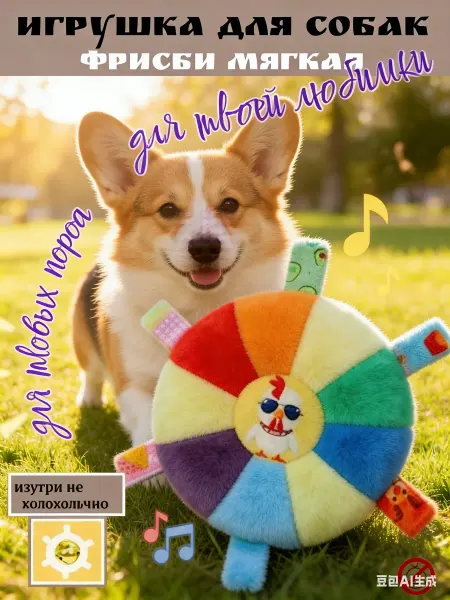 PetShop Игрушка для собак домашнее плюшевое фрисби