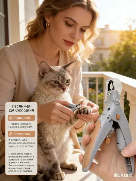 БЕТТИ Когтерезка для кошек с ограничителем безопасная с подсветкой