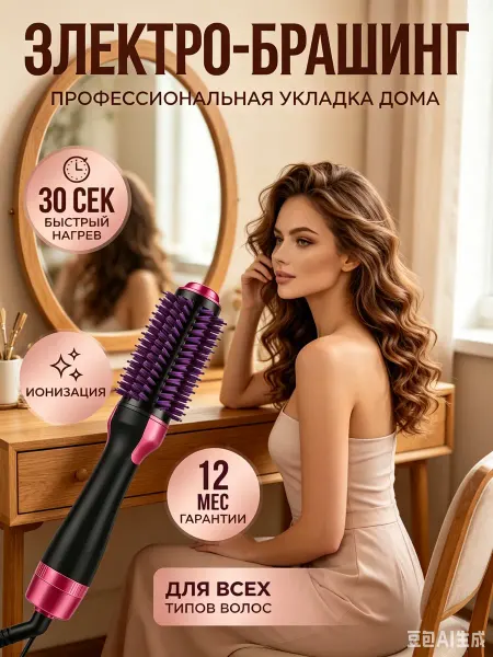 Фен-браш для сушки и укладки волос