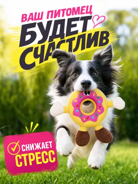 Мягкая игрушка-торт для собак, латексный материал