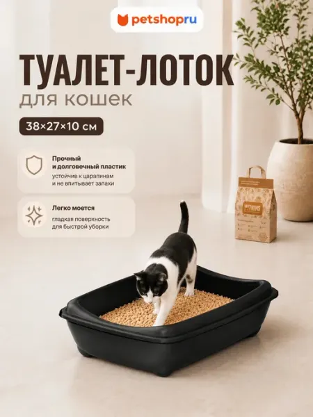 PetShop Туалет для кошек глубокий 38 * 27 * 10 см
