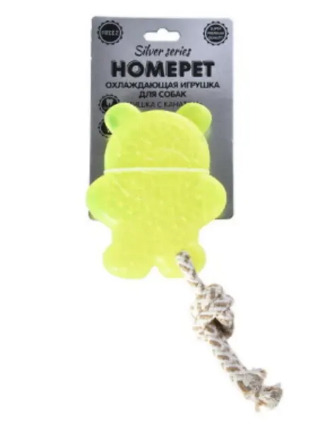 HomePet Игрушка для собак охлаждающая Мишка с канатом 11*2,5*25 см