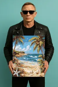 Картина по номерам "Райский уголок", 43 x 34 см., холст на подрамнике, мольберт и палитра-подставка