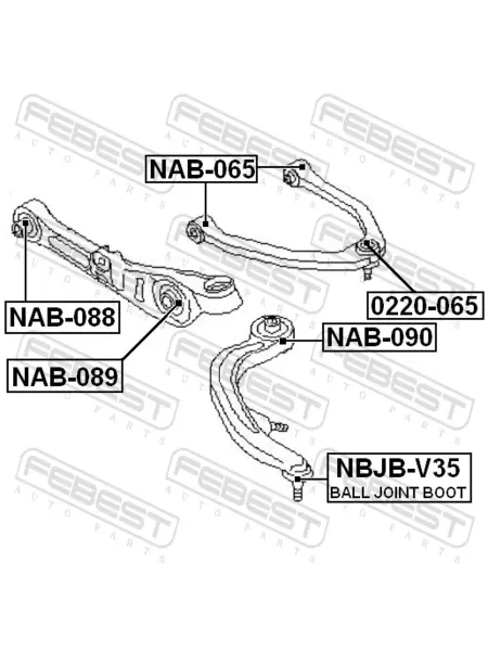 FEBEST Пыльник опоры шаровой нижнего рычага 44X42X18