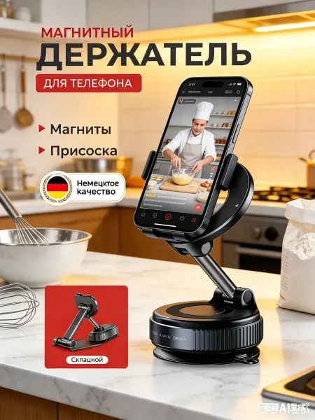 Fooxy С магнитным автомобильным кронштейном, вращающимся на 360°