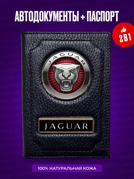 AUTO OBLOZHKA Обложка для автодокументов и паспорта Jaguar