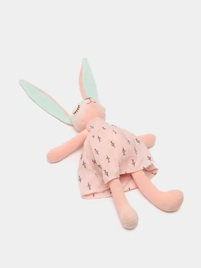 Мягкая игрушка зайка, спящий зайчик, 35 см