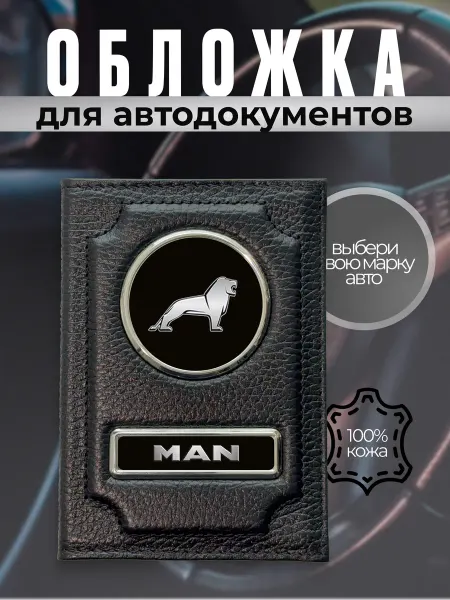 Обложка для автодокументов водителя кожаная Man