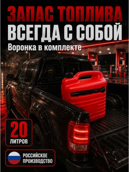 Канистра для бензина топлива 20 л пластиковая