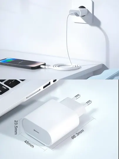 Зарядное устройство для iPhone, быстрая зарядка, 35 Вт, с кабелем Type-C на Lightning