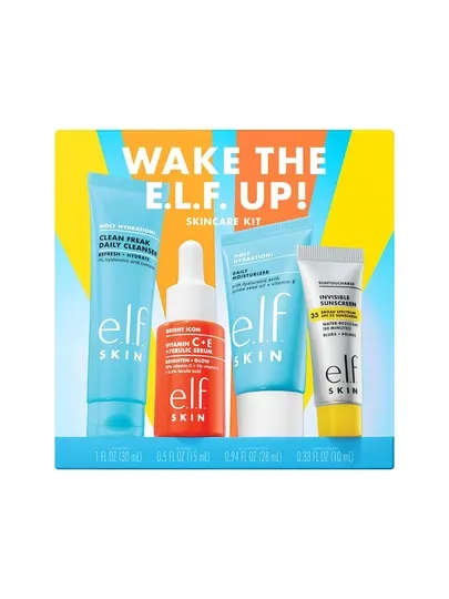 E.l.f. SKIN Wake the e.l.f. Up набор мини уход утро очищение сыворотка крем SPF 35