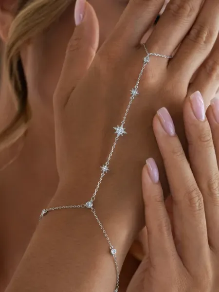 Аксессорика Слейв браслет на руку бижутерия с кольцом Accessorica