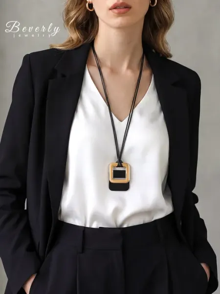 Beverly jewelry Подвеска на шею длинная бижутерия крупная
