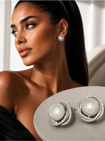 VoviLen JEWELLERY Серьги жемчуг бижутерия объемные повседневные вечерние