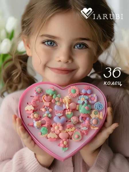 Viarubi Детские кольца набор 36 шт бижутерия