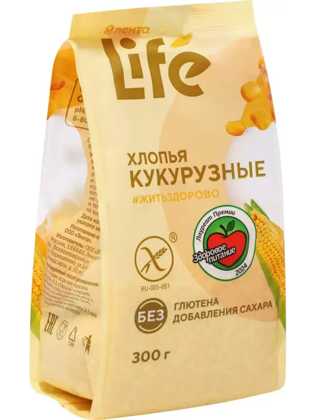 Хлопья кукурузные без сахара 350 г