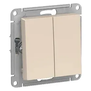 Systeme Electric Выключатель 2-клавишный, 10АХ ATN000251 бежевый (2 шт)