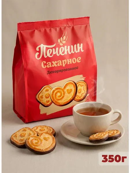 Кондитерский Дом Слада Печенье с сахарной посыпкой и глазурью 350г