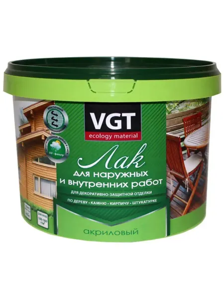 VGT Лак глянцевый полиакриловый 2.2 кг для работ