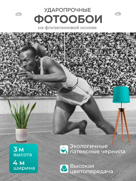 LotsPrints Фотообои "Спринтер, спортсмены, оуэнс джесси" 4x3м