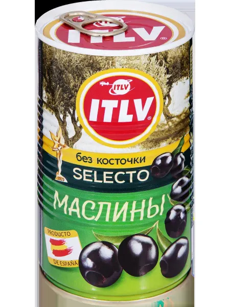 Маслины без косточки ITLV Selecto черные, 350г