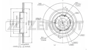 Тормозной Диск Хавал Джолион 4WD Задний Haval Jolion H3 Zekkert BS-6670 OEM 3502107XGW02A