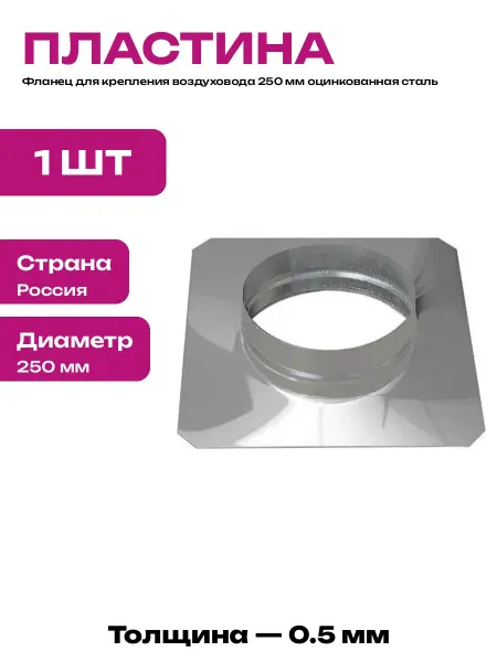 Площадка для монтажа канала 250 мм оцинкованная сталь
