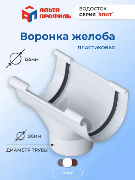 Альта Профиль Воронка желоба пластиковая для водостока крыши