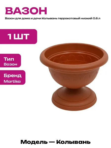 Цветочный горшок 14 см матовый из пластика для растений