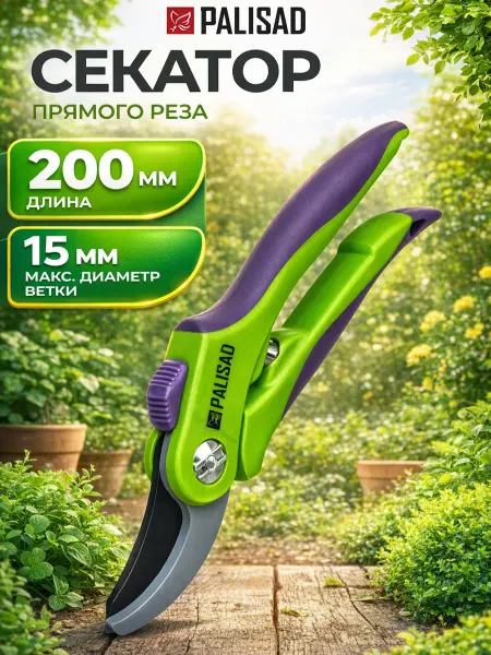 PALISAD Секатор садовый, сучкорез прямого реза 200 мм, 60536