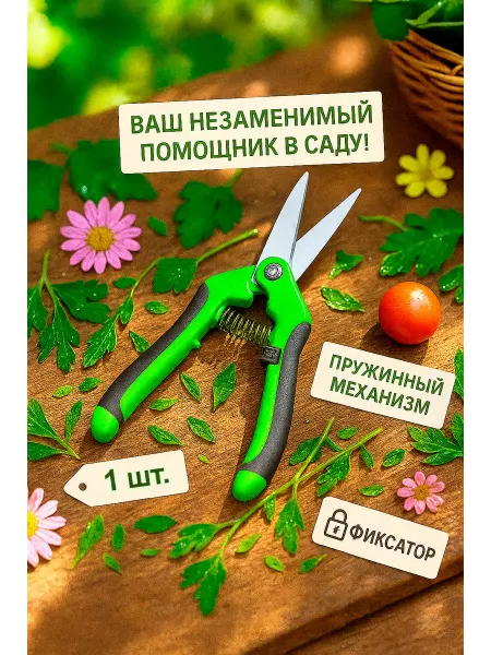 MixMarket Ножницы садовые, секатор для кустов и хвойников 1шт
