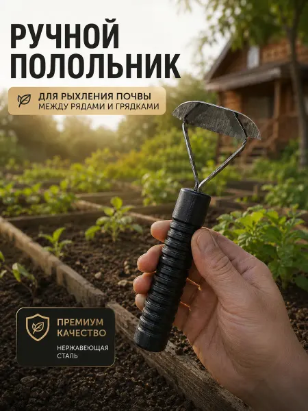 ДомСадМаркет Ручной полольник тяпка для огорода и сада