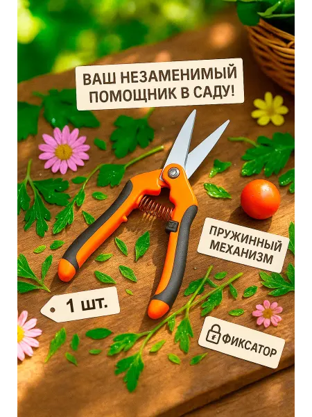 Ножницы садовые, секатор для кустов и хвойников 1шт